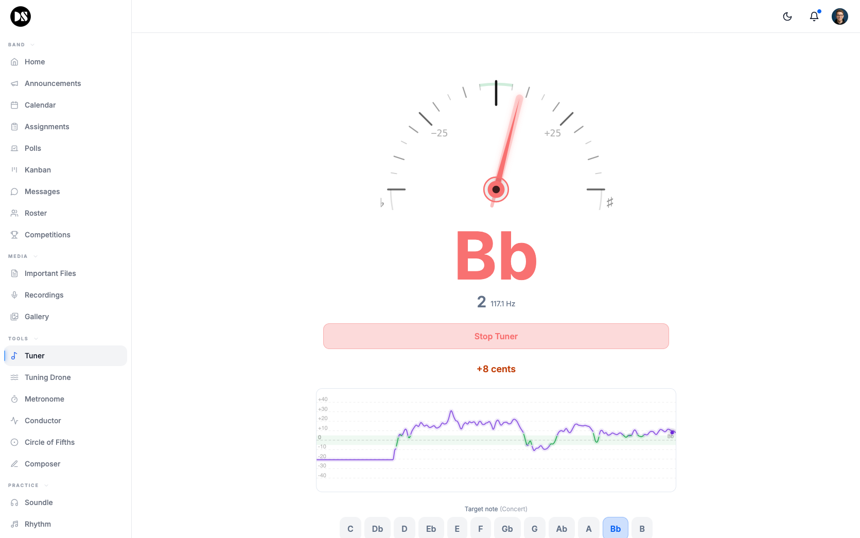 Tuner — chromatic tuner for any instrument